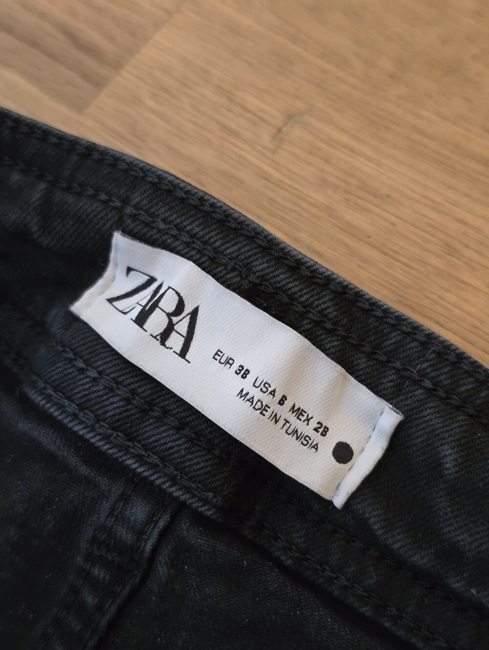 ZARA 6 The Marine Straight Black Jean Neutral Minimalist 6 - Picture 4 of 10